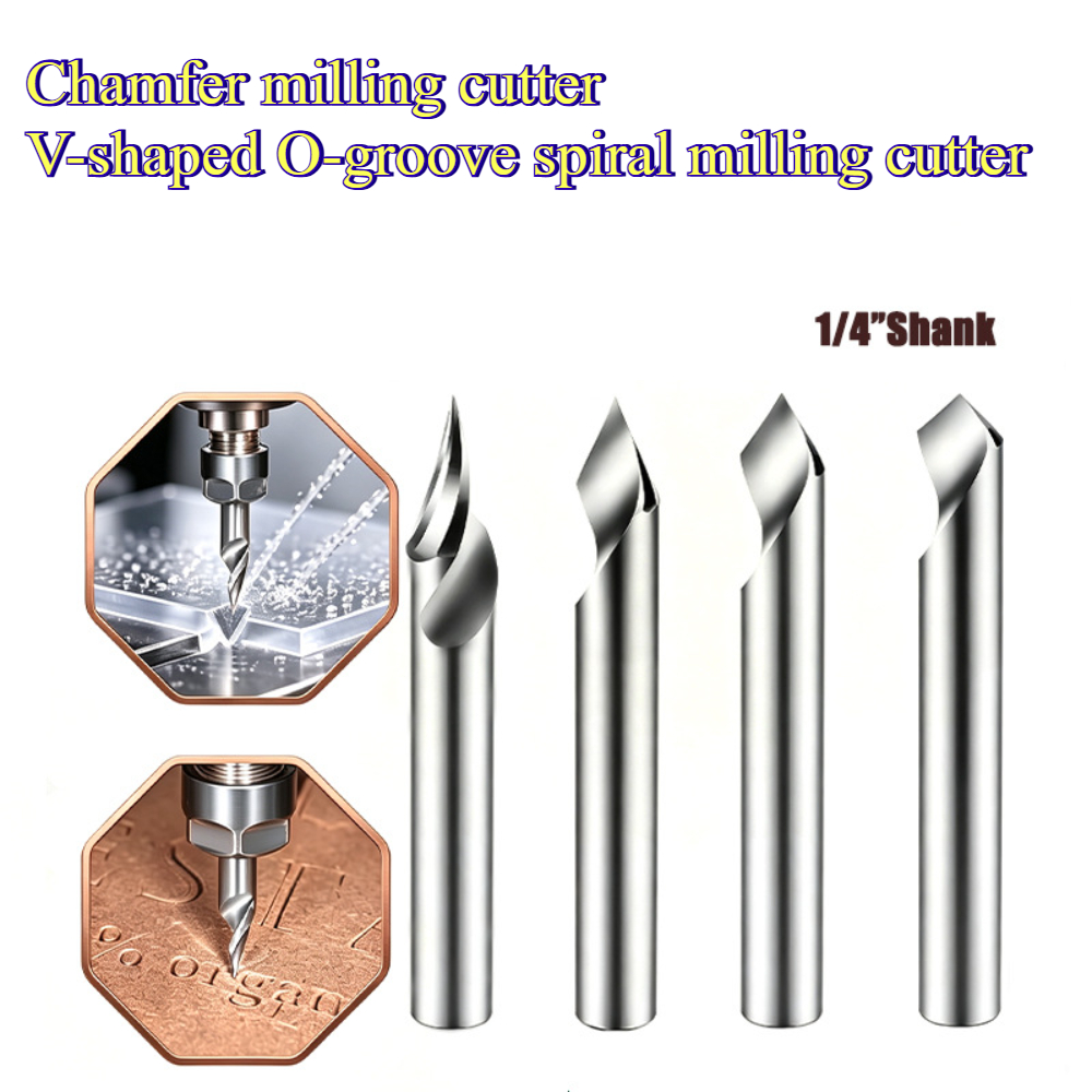 Cnc Bits - Frez spiralny CNC typu V, trzpień