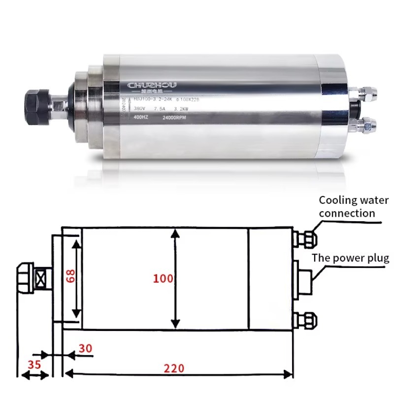 Wrzeciono chłodzone wodą 3kW,  – Water Cooled Spindle recenzja i cena