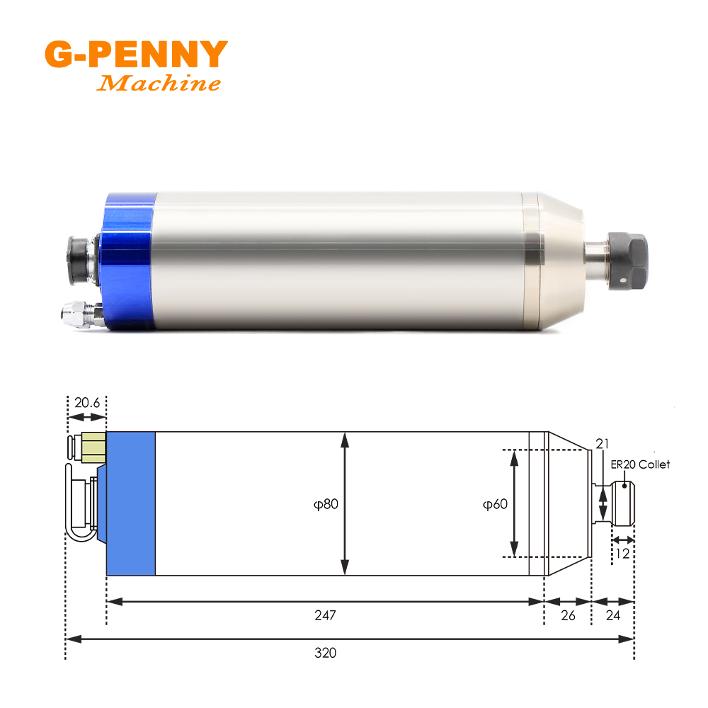 G-PENNY 2.2KW ER20 Metalowa, c – Water Cooled Spindle recenzja i cena